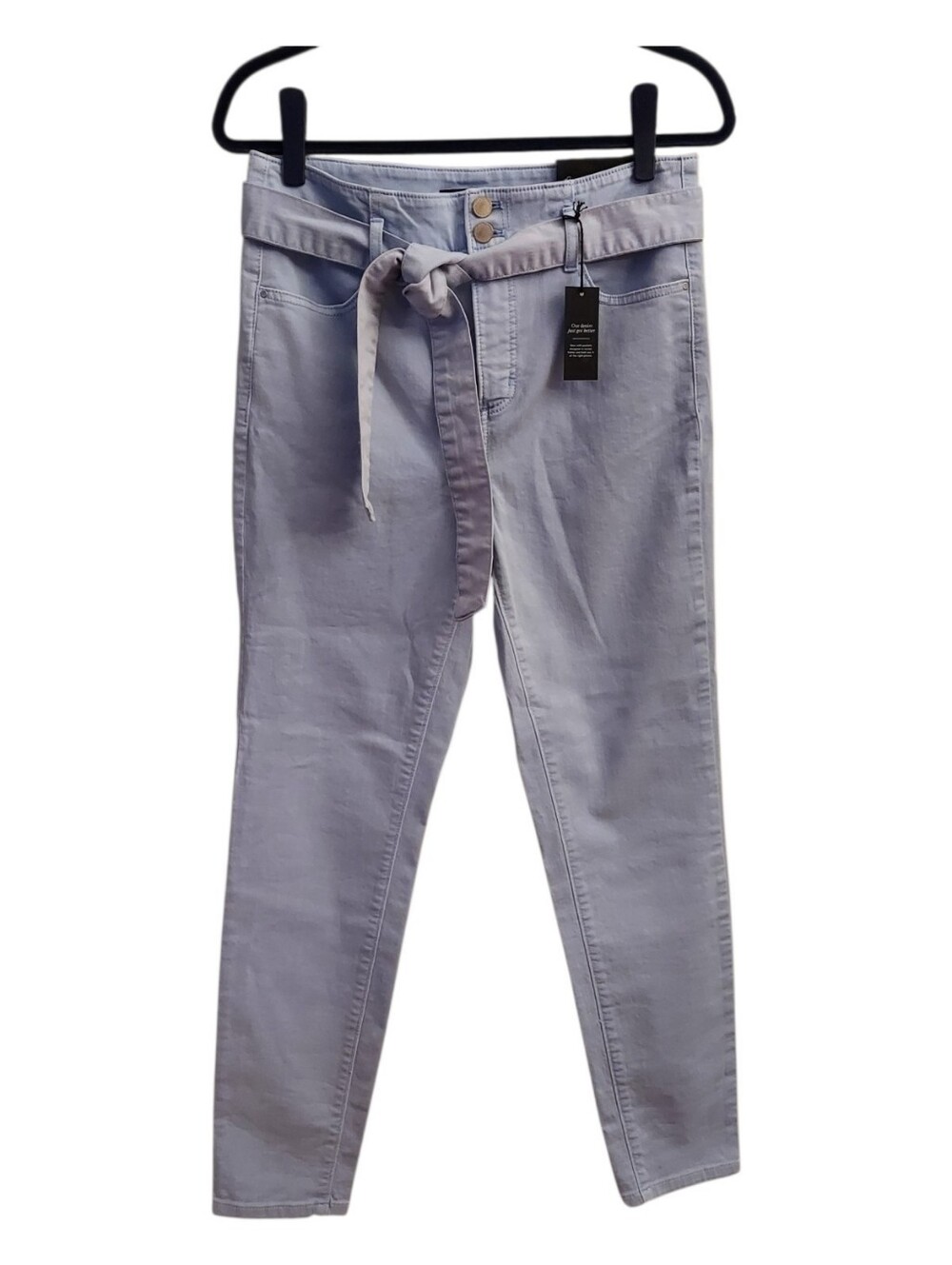 ANN TAYLOR The Skinny High Rise Light Blue Paperbag Jeans NWT 8